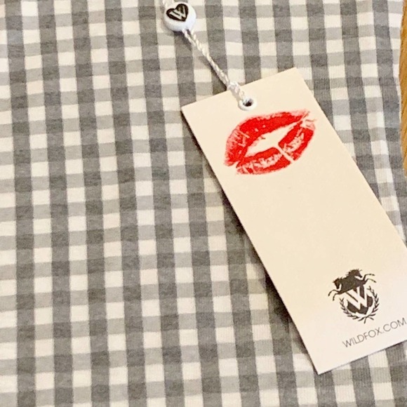 Wildfox Gray White Gingham Cropped Fountain Top Slim Fit Sleeveless Tank NWT - Picture 6 of 8